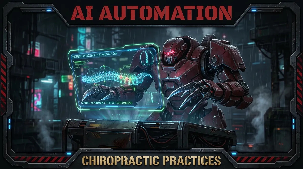 AI Automation for Chiropractic — OpenClaw tactical mech warrior illustration